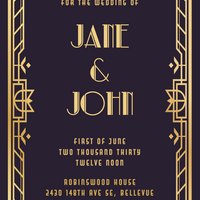 Wedding Invitation - Art Deco