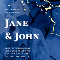 Wedding Invitation - Lapis Lazuli