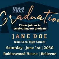 Graduation Announcement - Classy Navy