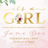 Baby Shower Invitation -Floral