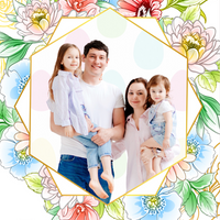 Easter Family Greeting - Bright Flowers