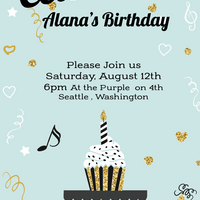 Birthday Invitation - Cupcake Sparkle