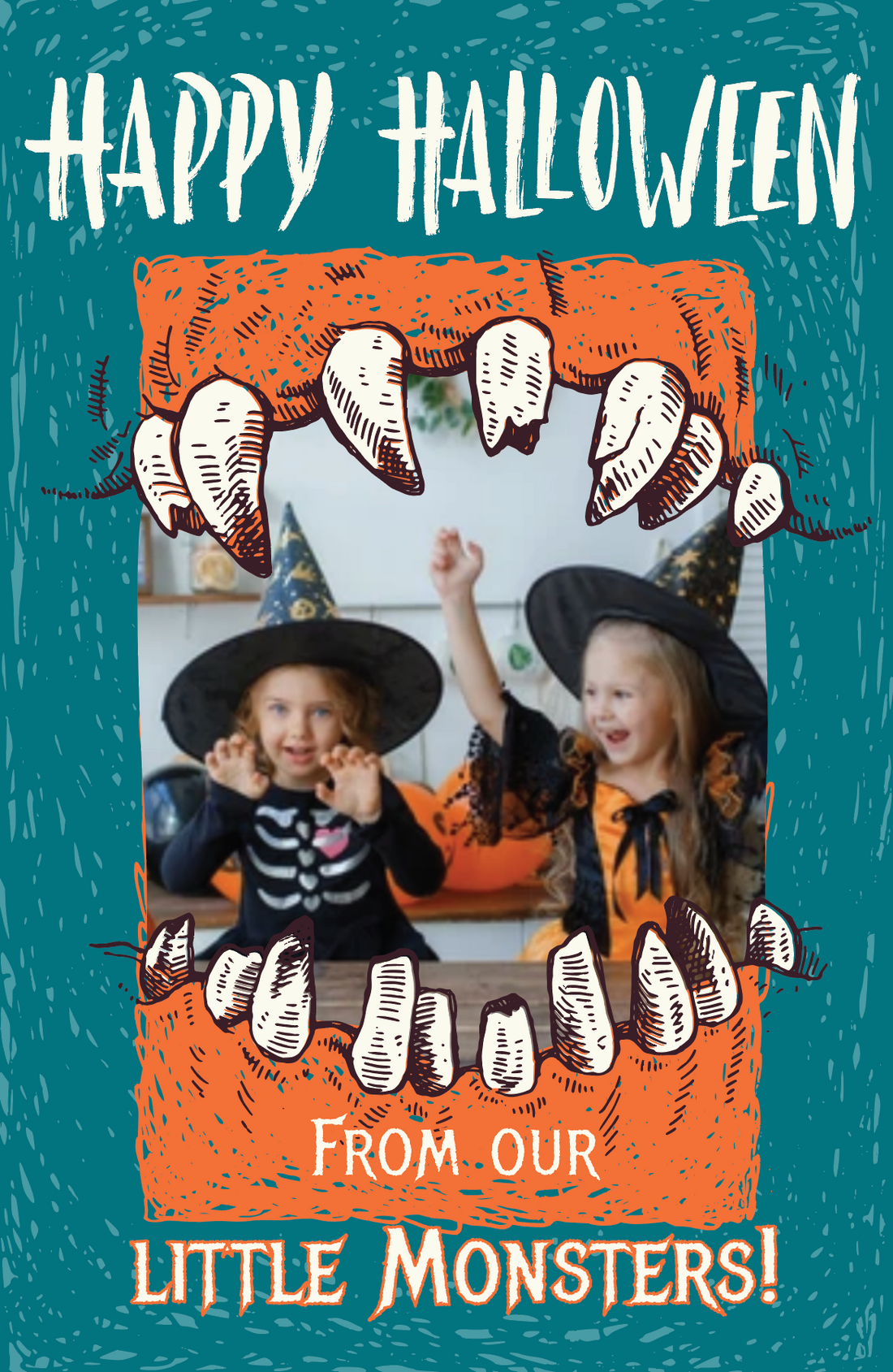 Halloween Greeting -Little Monsters