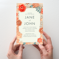 Wedding Invitation - Paper Flowers