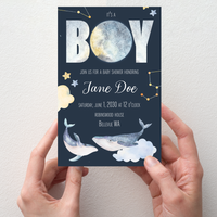 Baby Shower Invitation - Space Whales