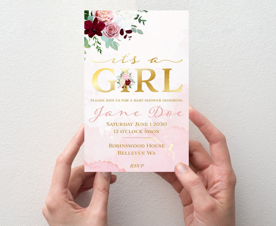 Baby Shower Invitation -Floral
