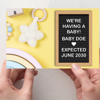 Baby Shower Invitation - Letterboard