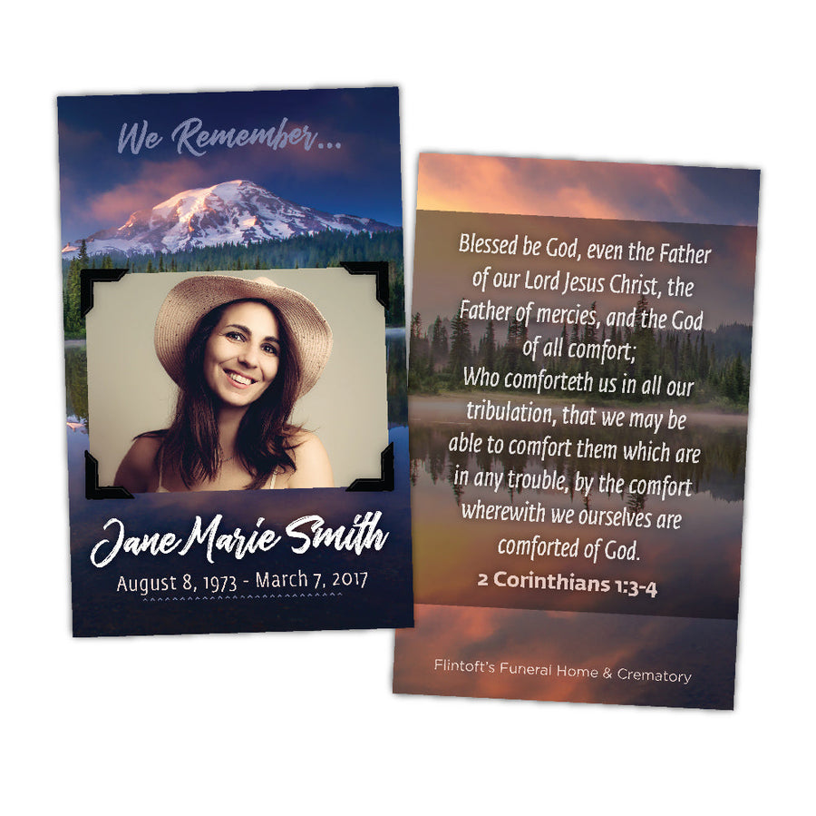 Rainier Sunset Prayer Card