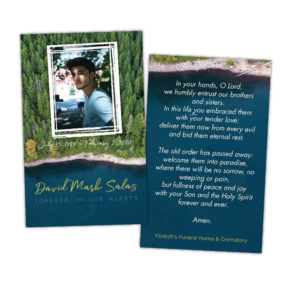Forest Shoreline Prayer Card